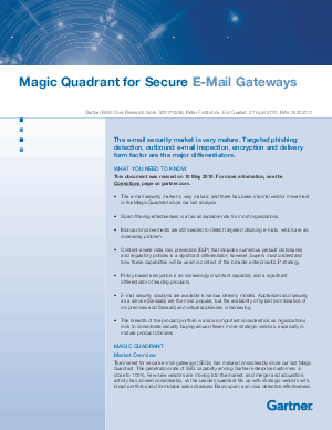 Gartner Magic Quadrant for Secure Email Gateway White Paper